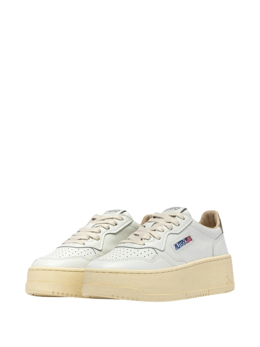 Autry Low-Top Platform Sneakers With Perforated Detailing And Metallic Accents
