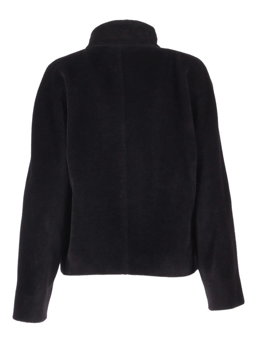 Max Mara Short Black Coat With High Collar