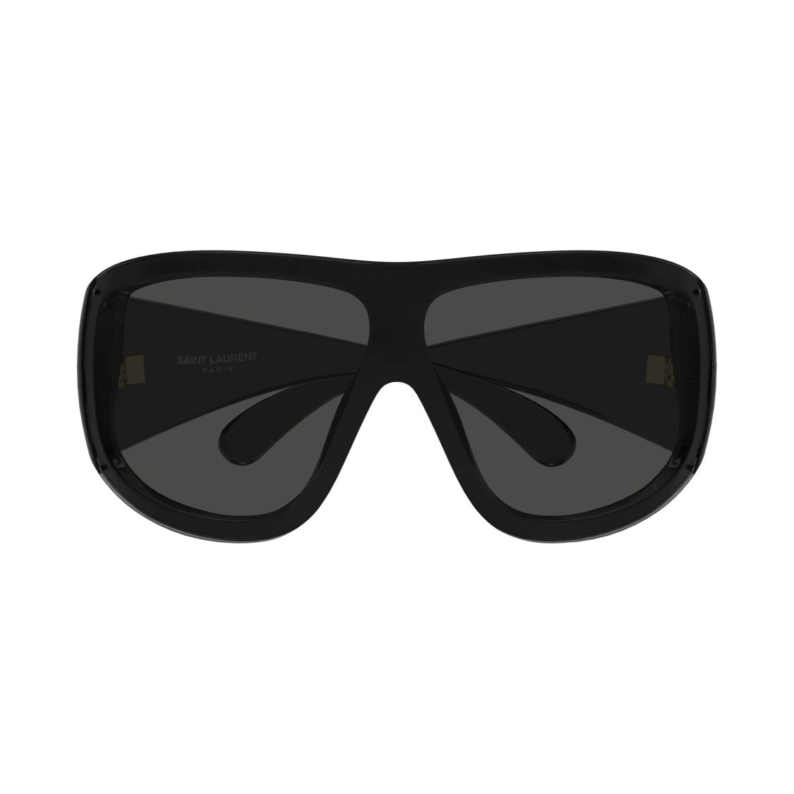 Saint Laurent Oversized Shield Sunglasses With Gold Logo Accents