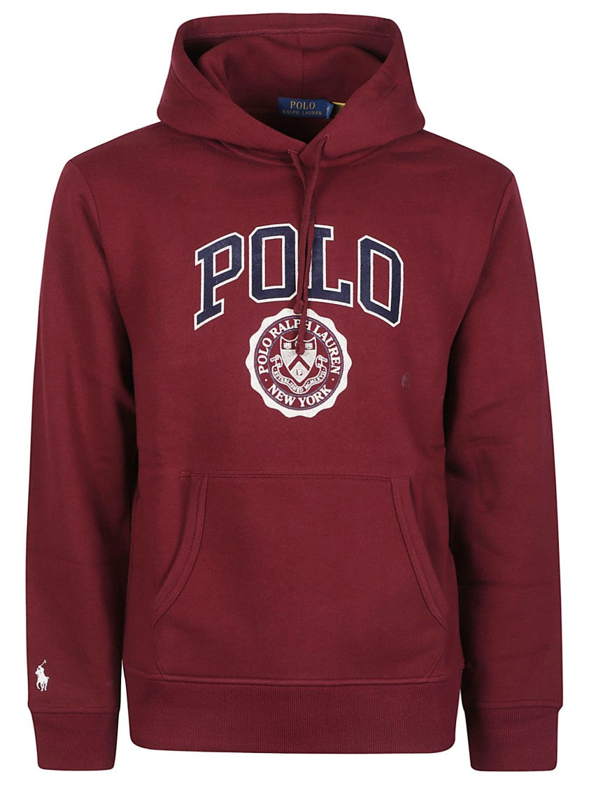 Polo Ralph Lauren Burgundy Hooded Cotton-Blend Sweatshirt