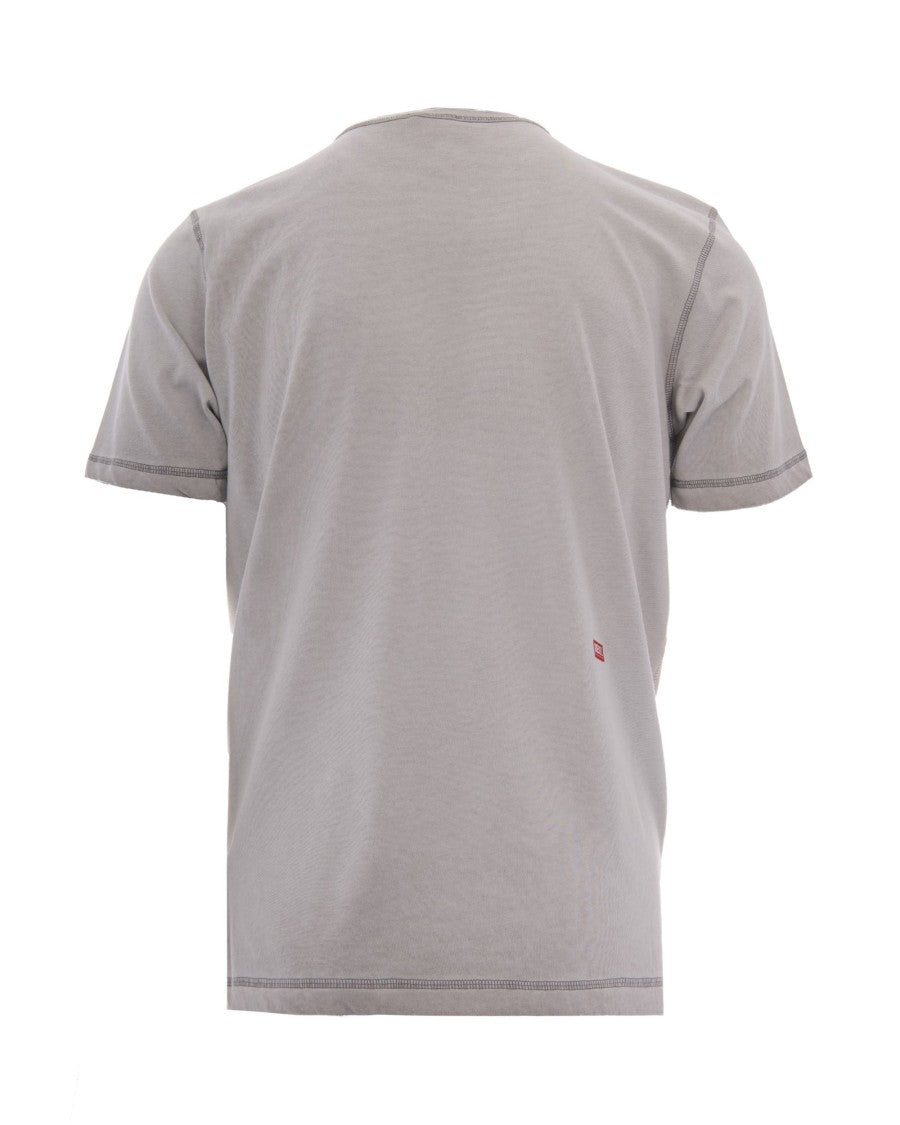 Diesel White Rawjust Embossed Cotton-Blend T-Shirt