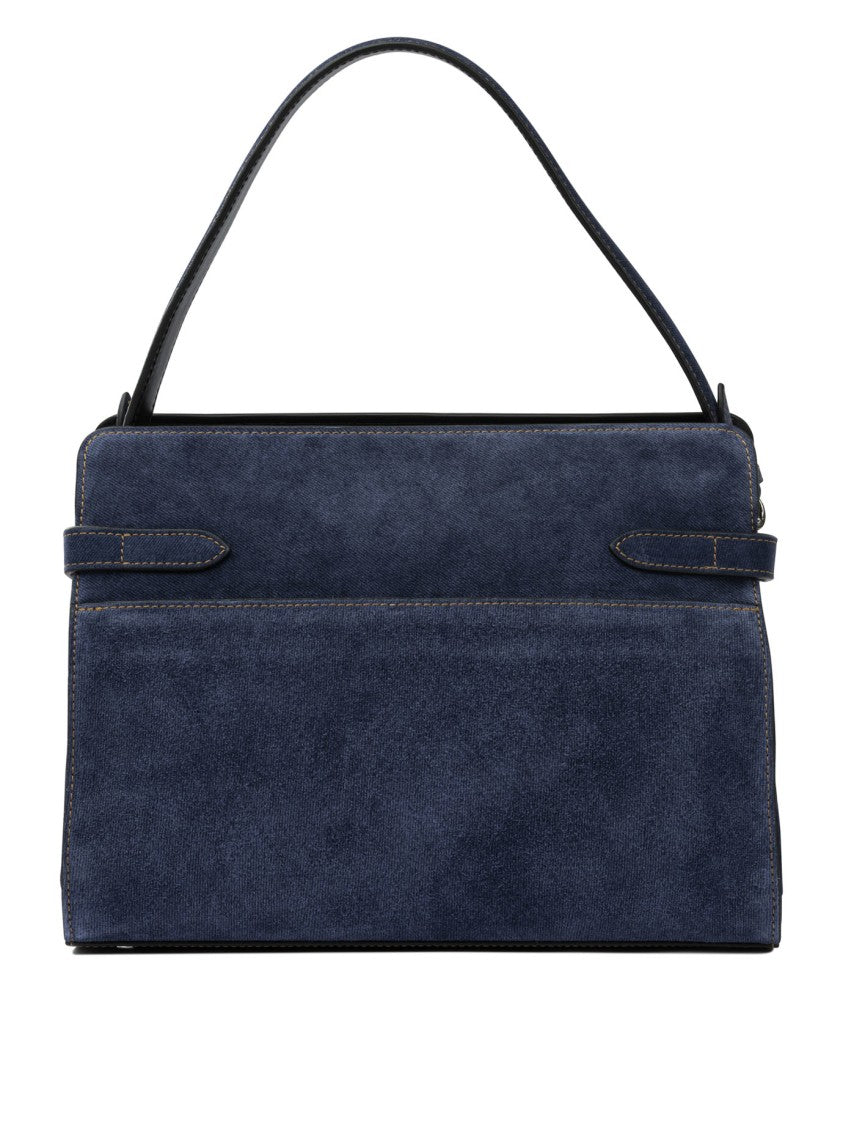 Le Tanneur Structured Blue Shoulder Bag With Elegant Accents