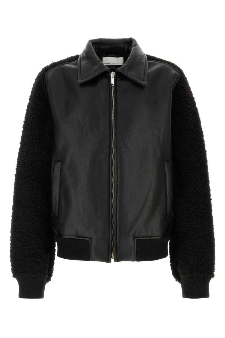 Random Identities Black Synthetic Leather Jacket