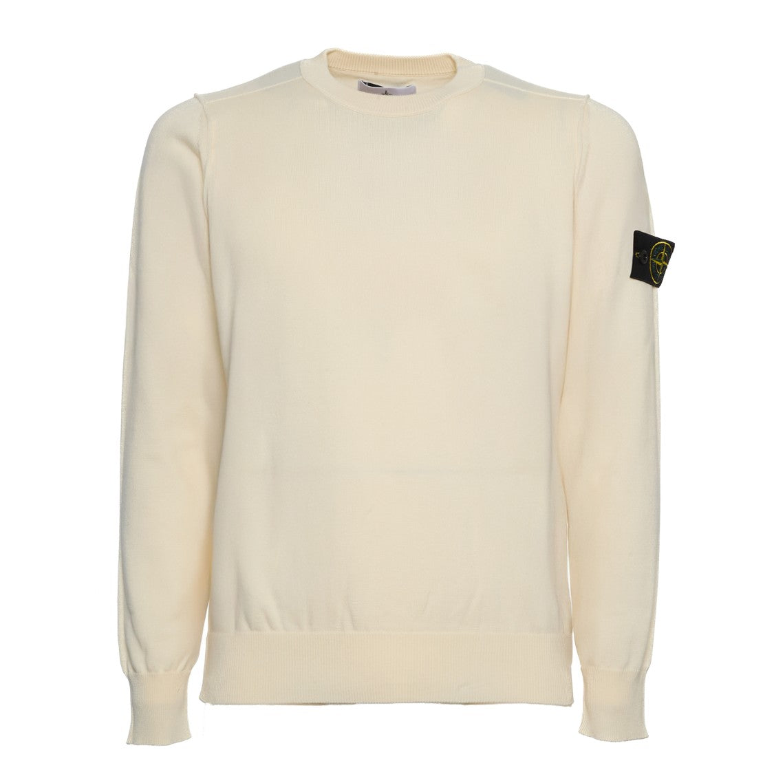 Stone Island Classic Fit Crew Neck Sweater With Distinctive Badge