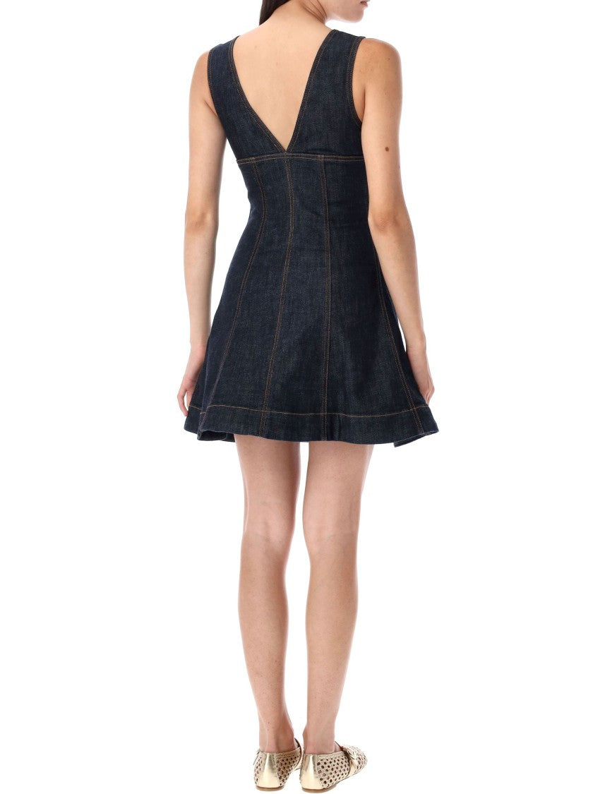 Self-Portrait Denim Mini Dress