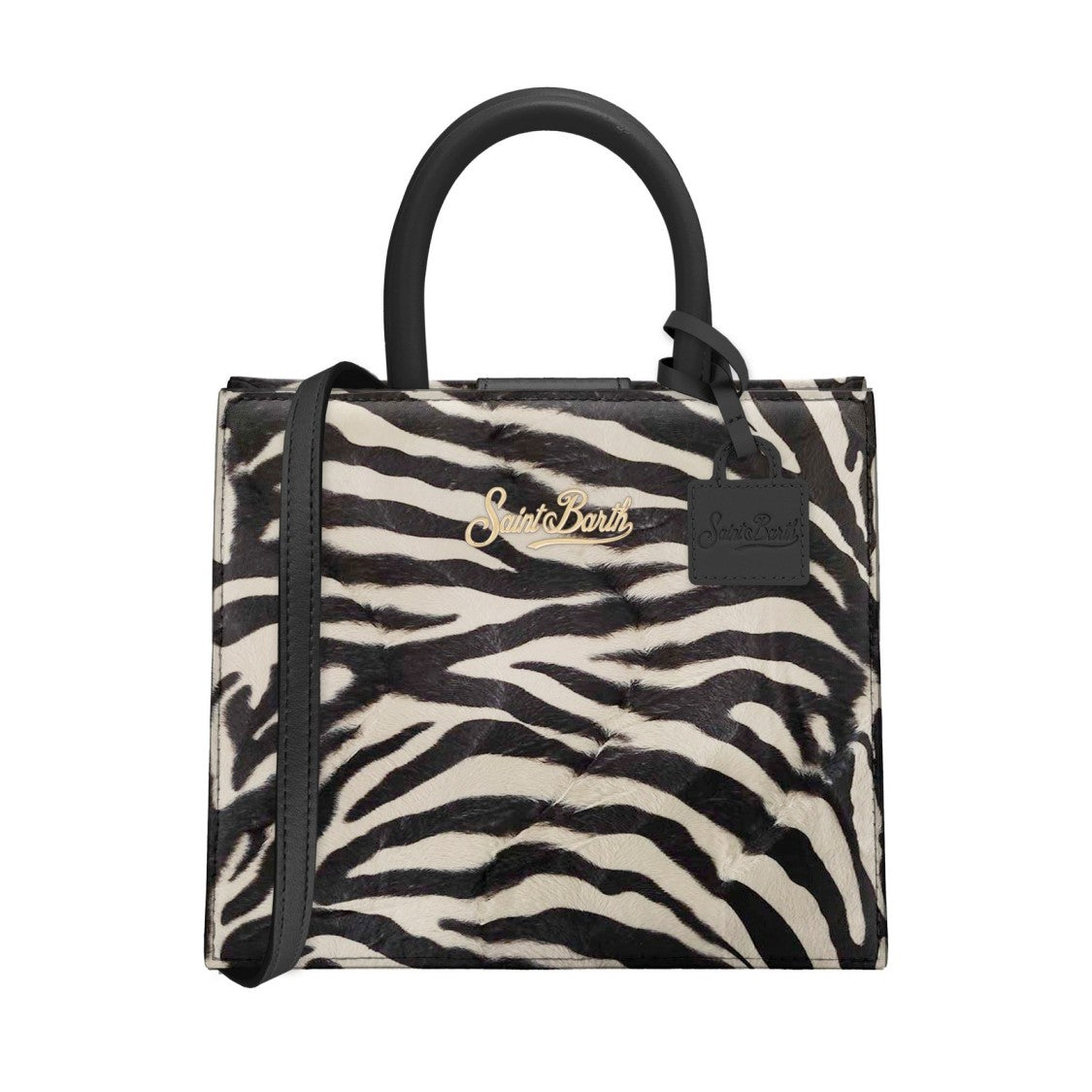 Mc2 Saint Barth Compact Zebra Print Mini Shop Bag