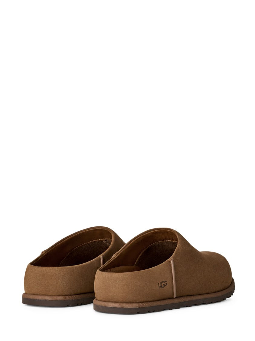 Ugg Suede Slip-On Clogs With Rounded Toe