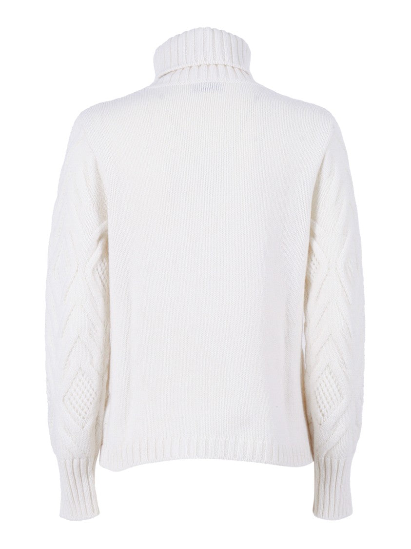 Kangra Cashmere Textured Diamond Pattern Turtleneck Sweater