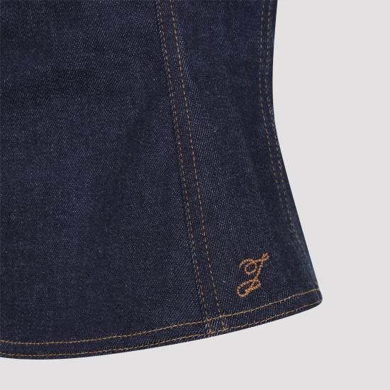 Jacquemus Fitted Sleeveless Denim Top With Halter Neckline