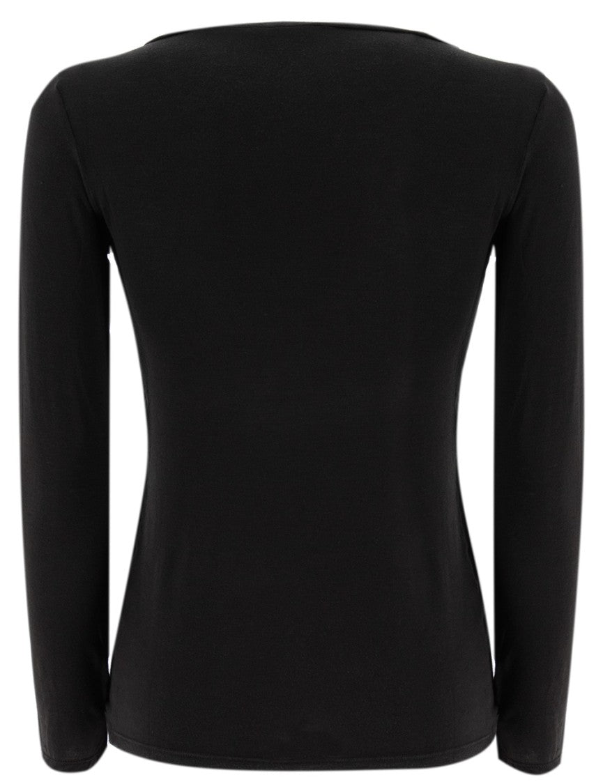 Antonelli Black Sweater With Boat Neck