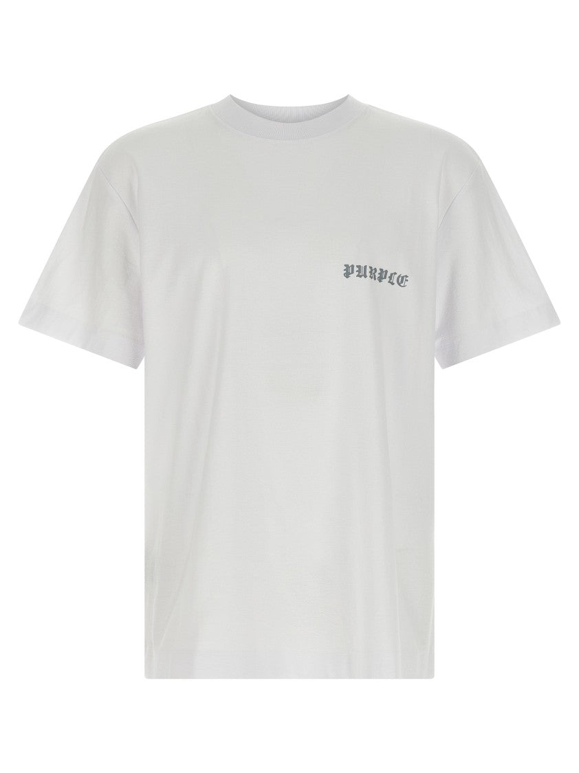 Purple Textured Cotton Jersey T-Shirt With Graphic Prints