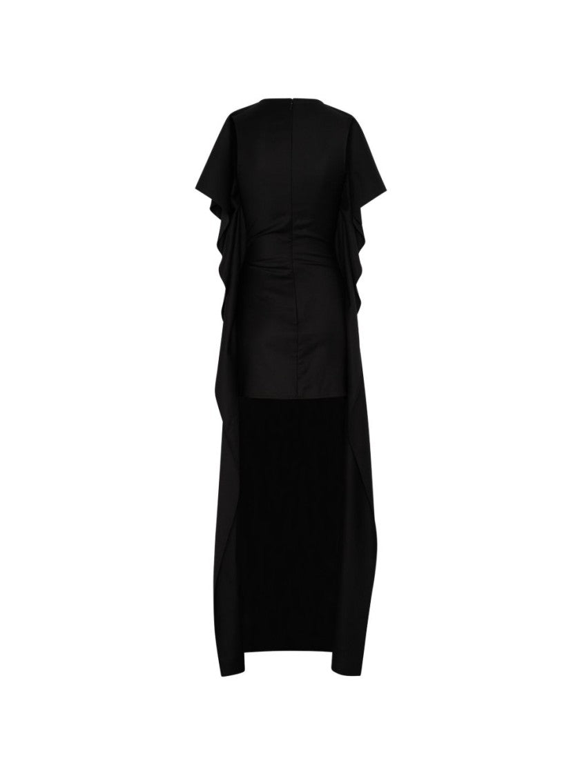 Jean Paul Gaultier Midi Dress With Ruffled Sleeves And Square Neckline