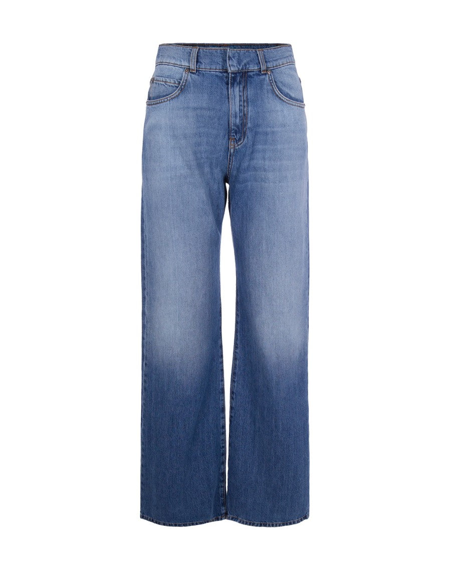 Pinko Wide Leg Jeans In Soft Denim