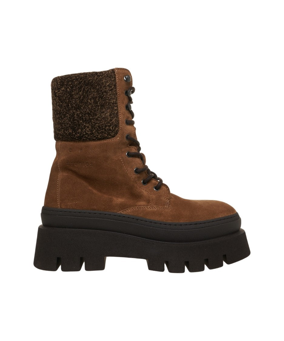 Copenaghen Suede Ankle Boots With Lace-Up Closure