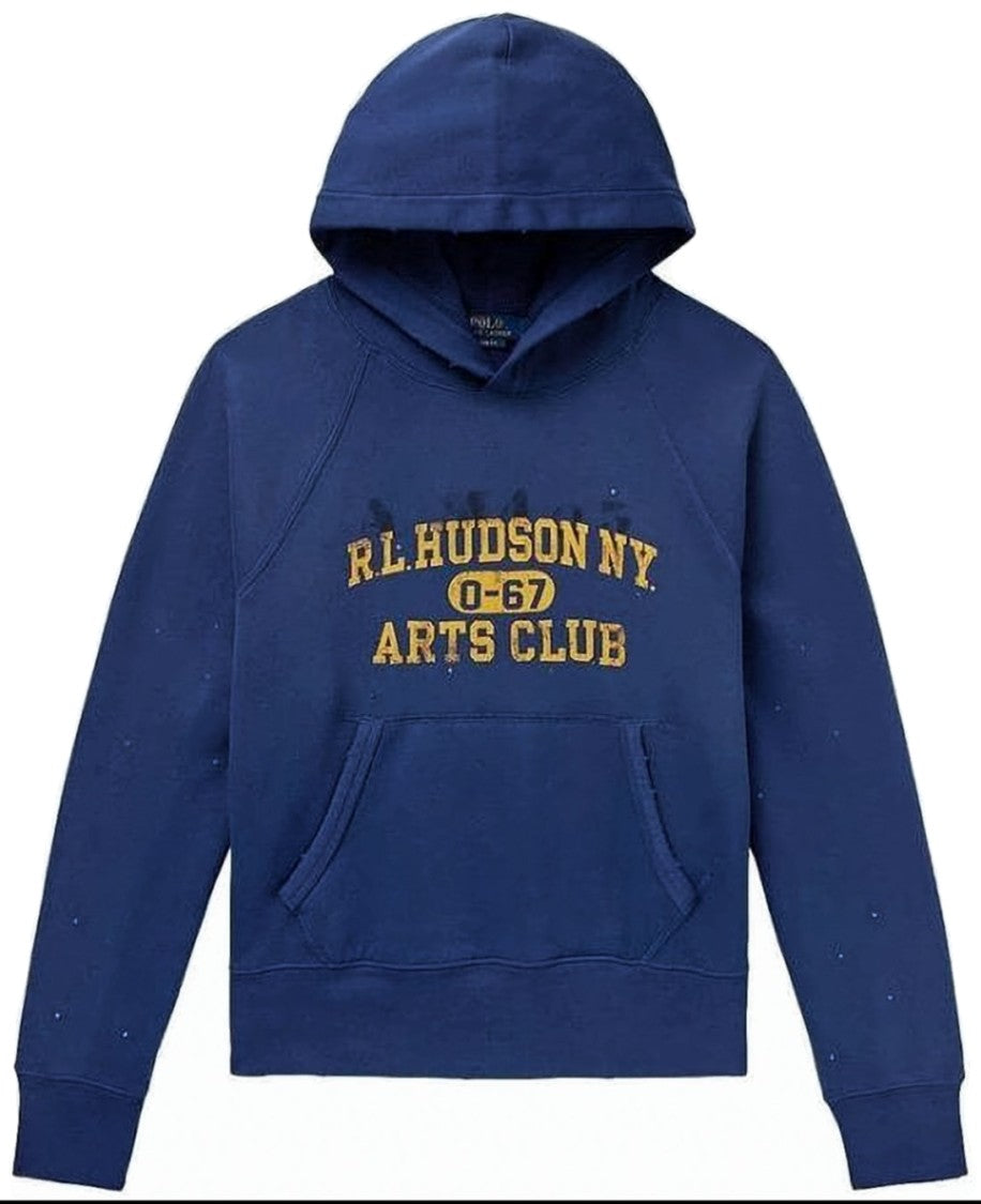 Polo Ralph Lauren Blue Deep Pullover Embroidery Kangaroo Hoodie