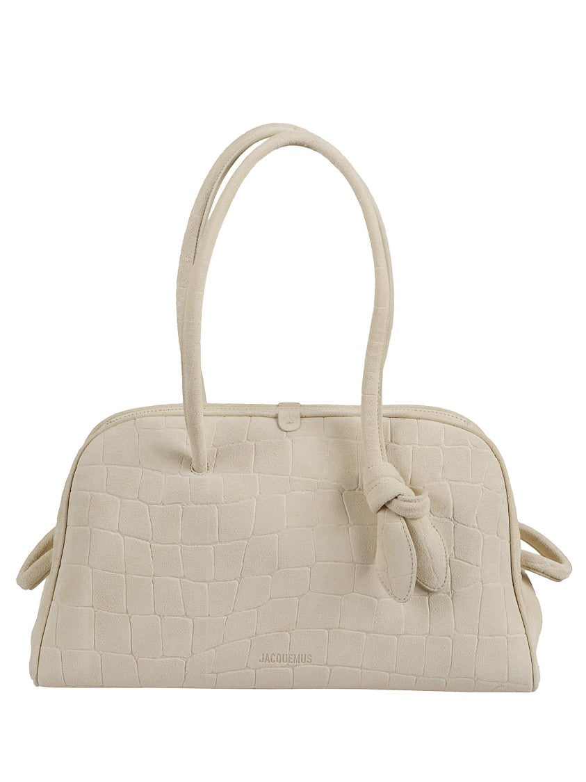Jacquemus Crocodile-Effect Suede Le Turismo Bag With Knotted Handle