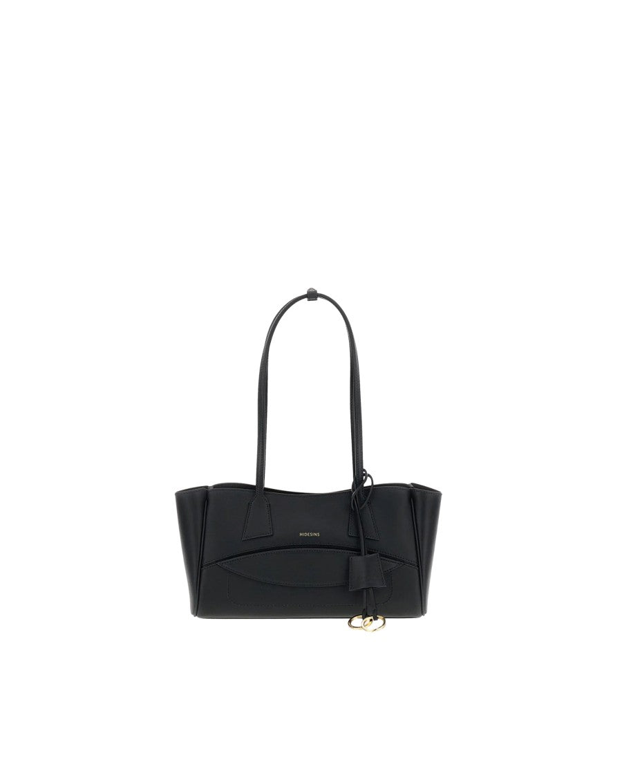Hidesins Shopper S Black Rectangular Calf Leather Tote Bag
