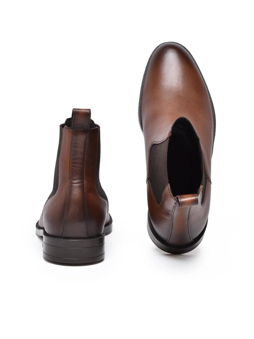 Boss Brown Leather Chelsea Boots