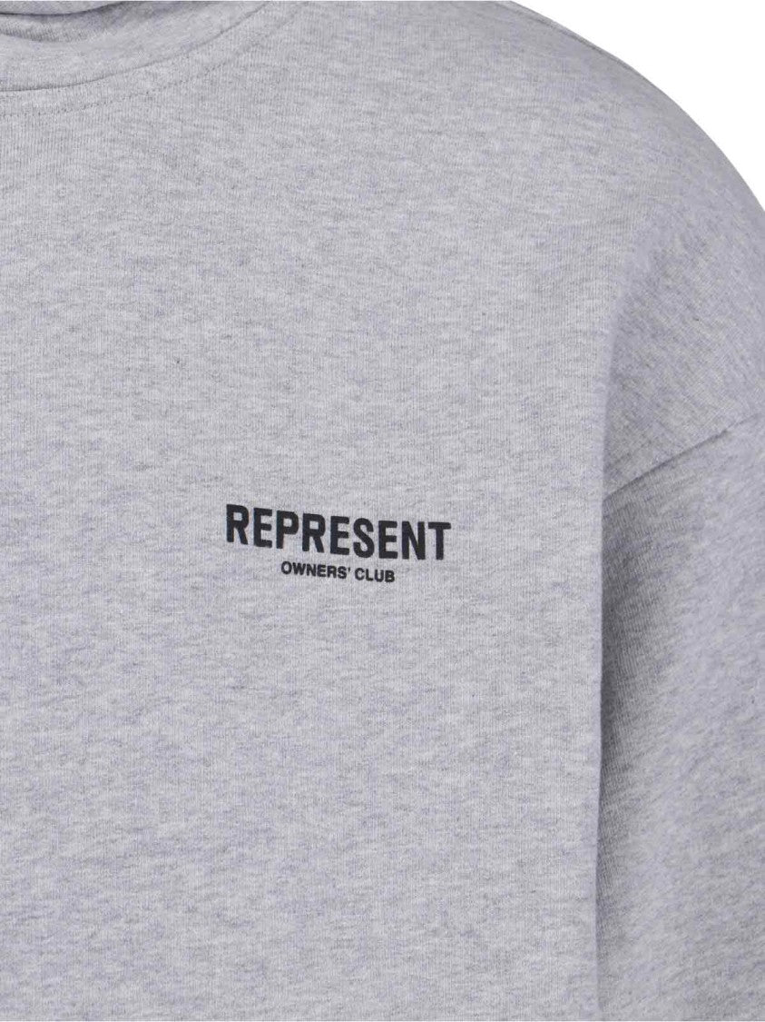 Represent Hooded Sweatshirt In Grey Cotton