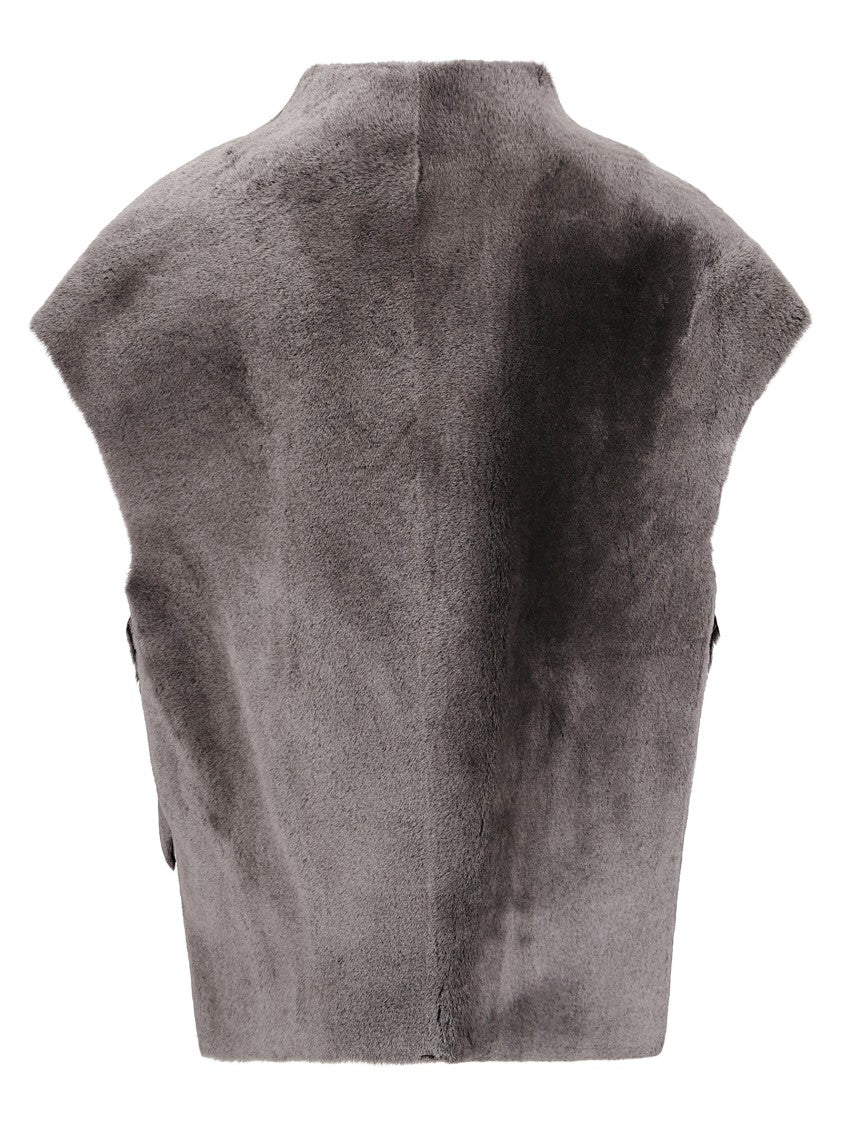 1972 Desa Reversible Shearling Cropped Vest