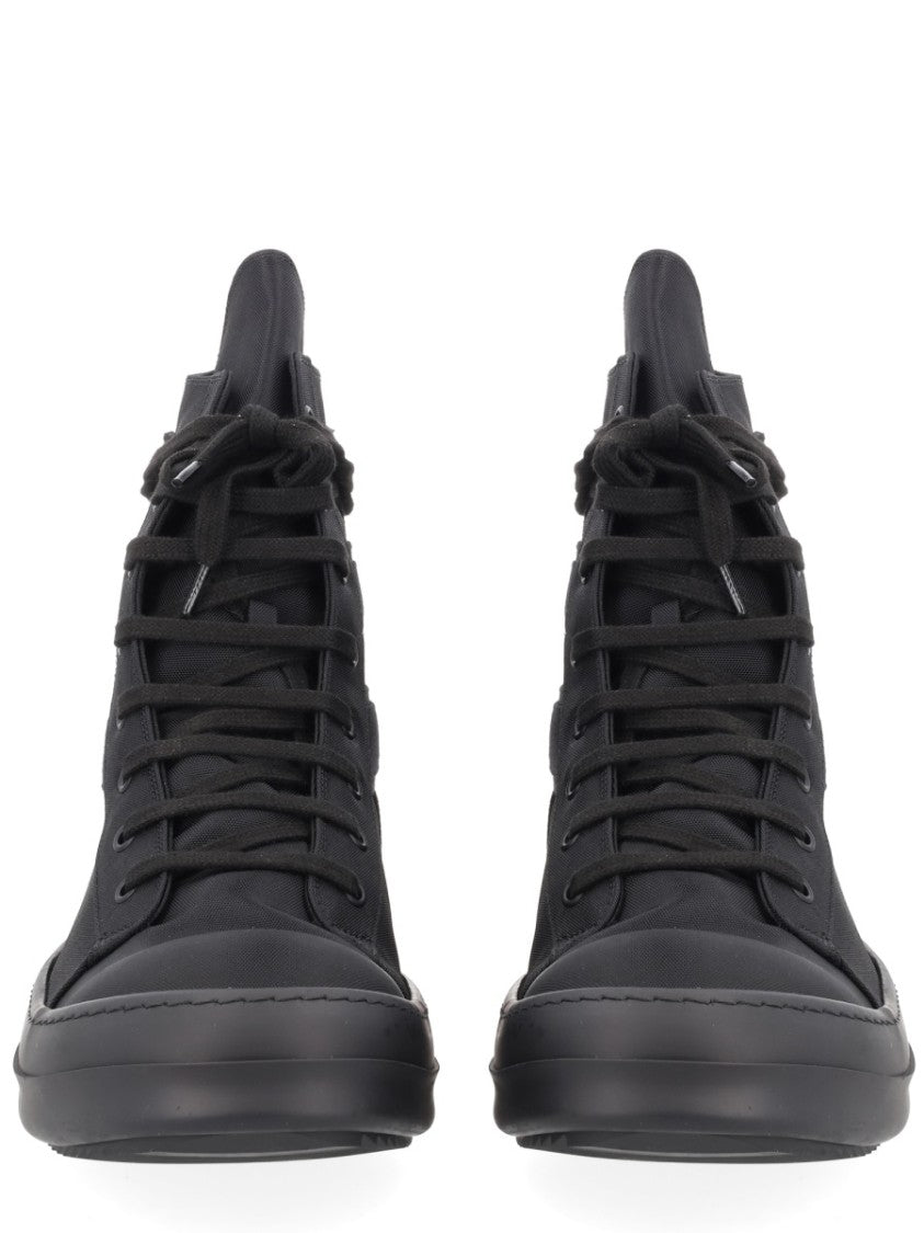 Drkshdw By Rick Owens Black Vegan Sneaks Layered High-Top Sneakers