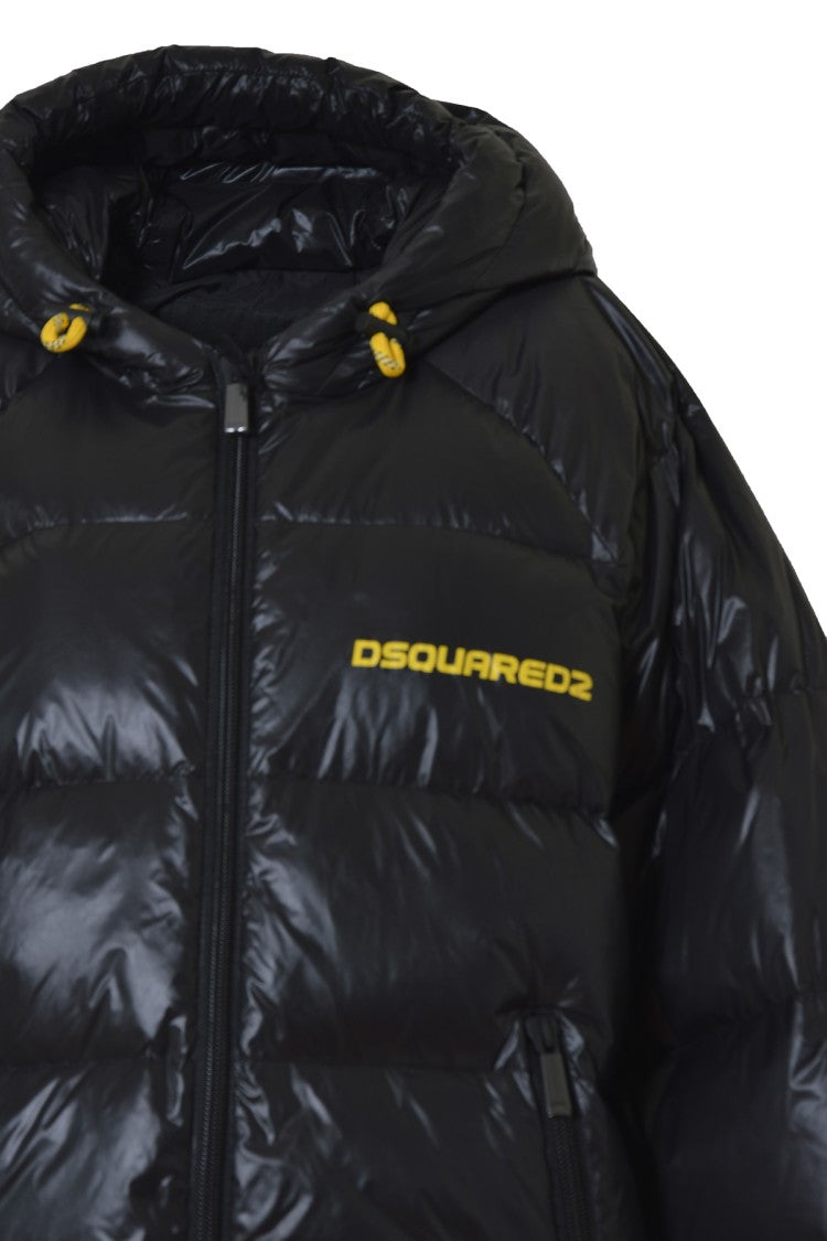 Dsquared2 Crest Down Jacket In Black Nylon