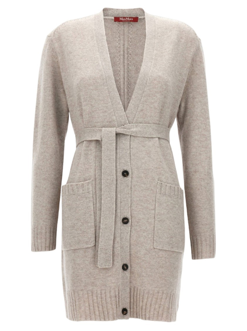 Max Mara Long Knitted Cardigan With V-Neckline