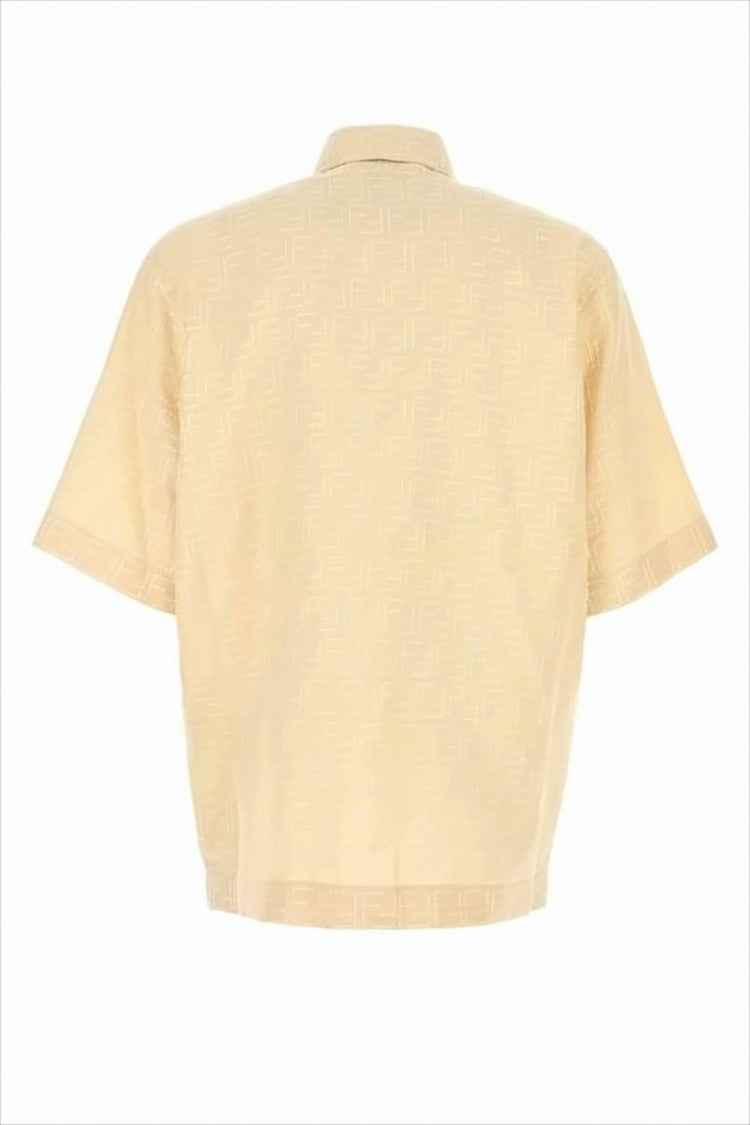 Fendi Cropped Textured Polo Shirt With Classic Collar