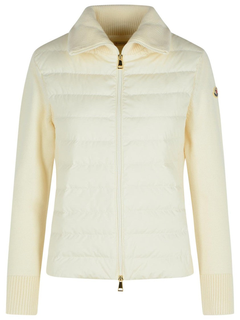Moncler Ivory Virgin Wool Blend Jacket