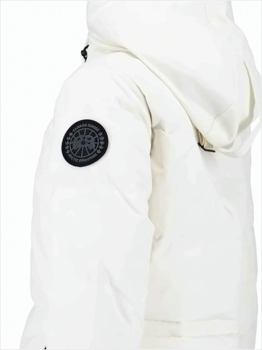 Canada Goose Padded White Down Coat With High Collar
