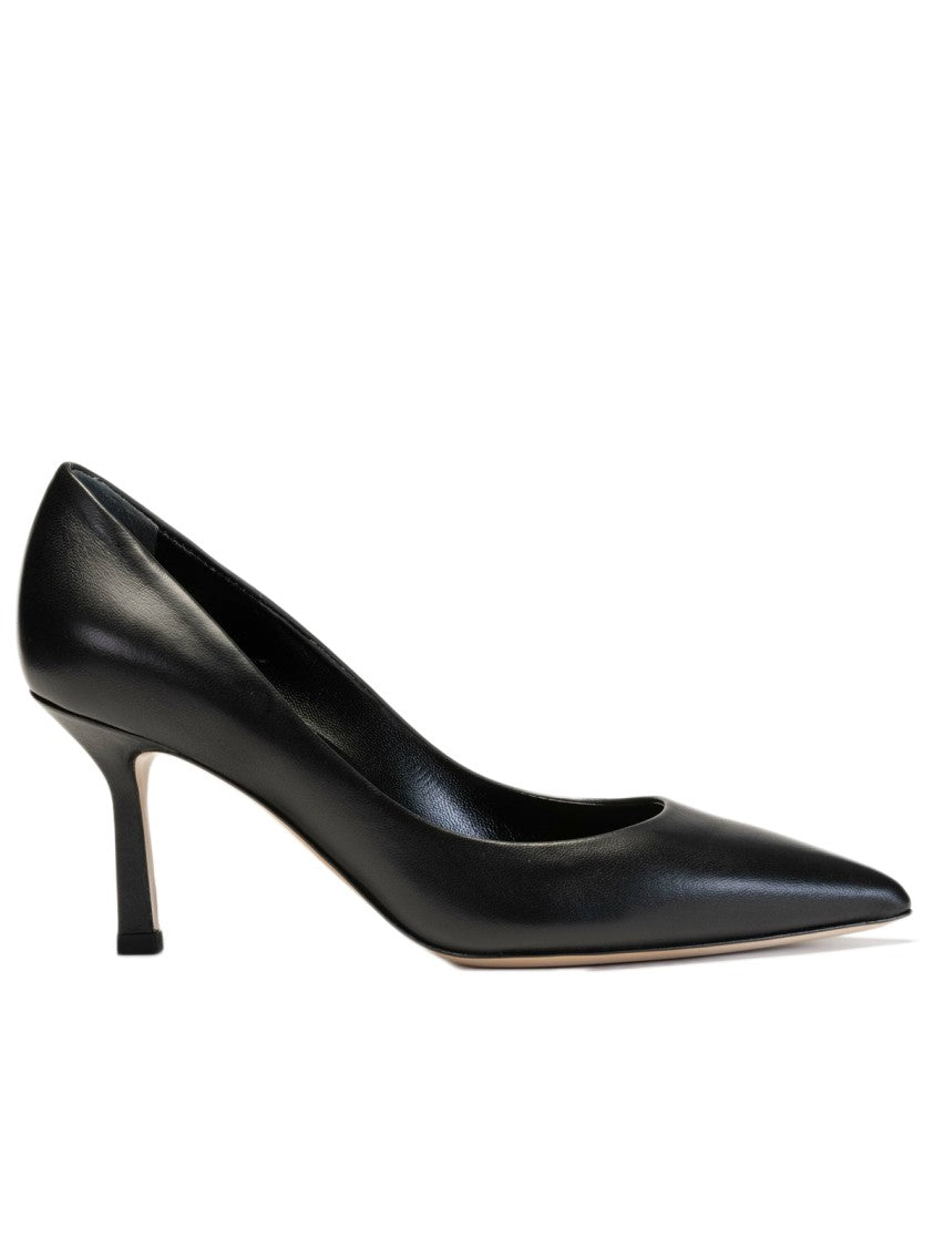 Ninalilou 75Mm Heel Black Leather Pumps