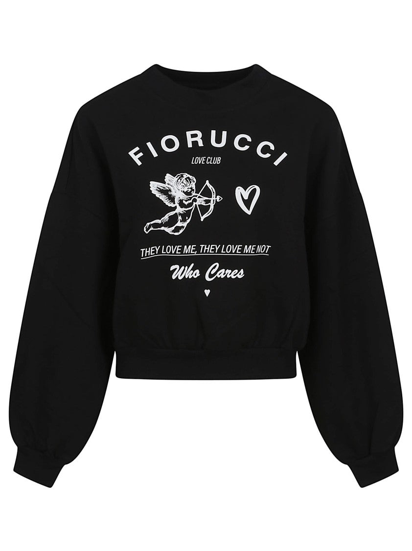 Fiorucci Classic Black Cotton Sweatshirt