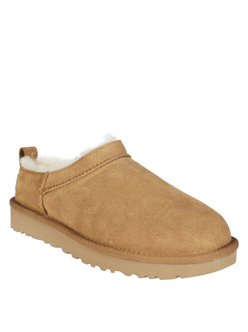 Ugg Brown Suede Slip-On Shoe With Plush Lining