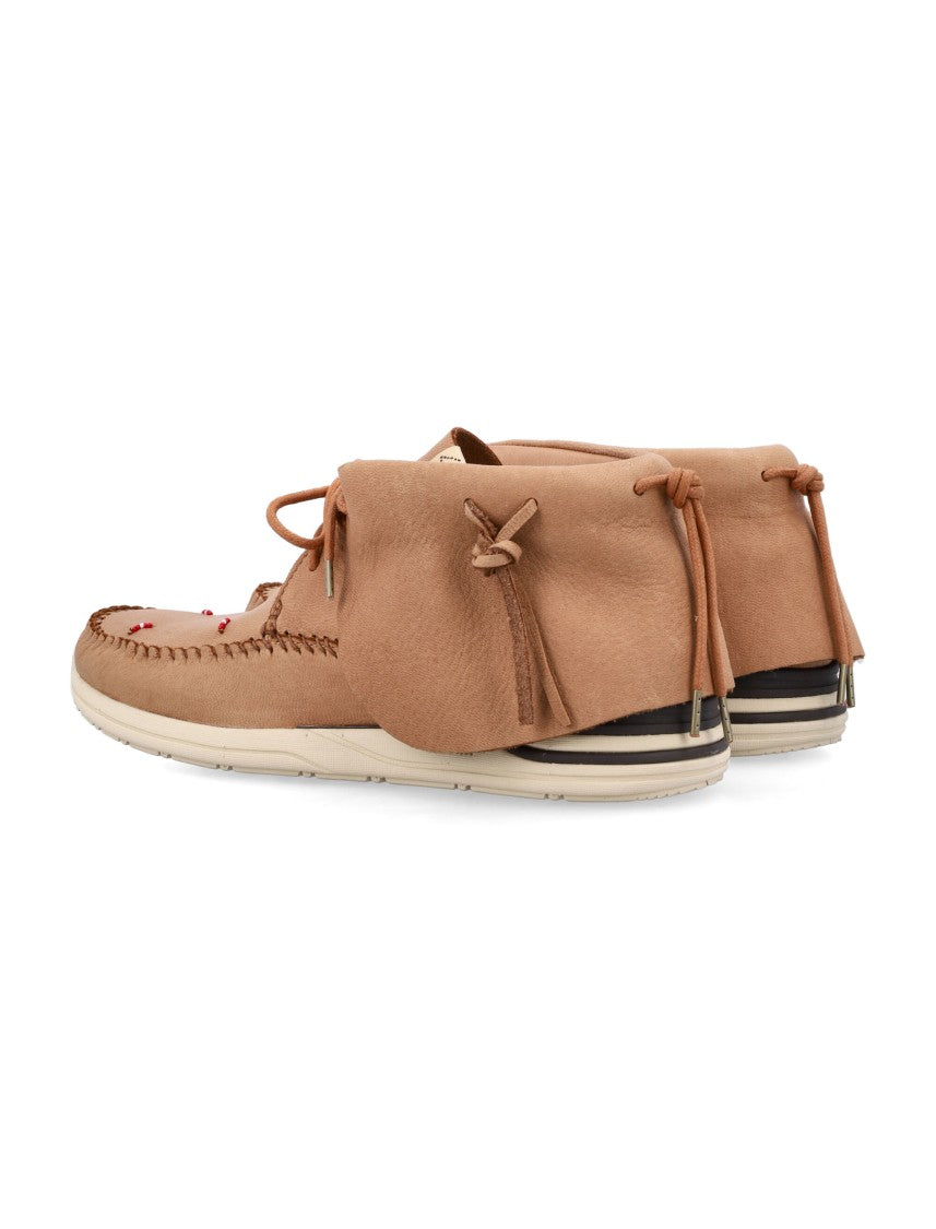 Visvim Fbt Lhamo-Folk Moccasin-Inspired Brown Leather Shoes