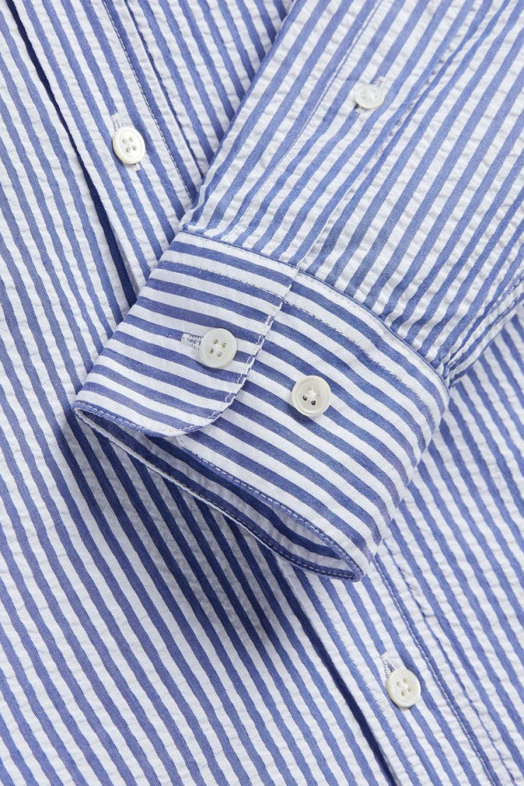 Portuguese Flannel Atlantico Seersucker Striped Casual Shirt