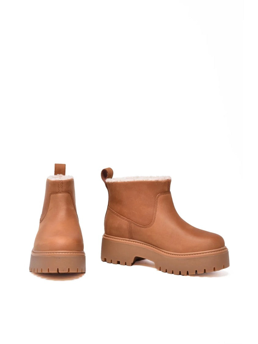 Timberland Brown Leather Chunky Ankle Boots