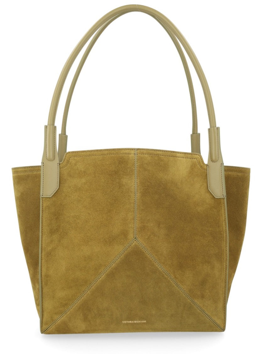 Victoria Beckham Suede Victoria Geometric Panel Shoulder Bag
