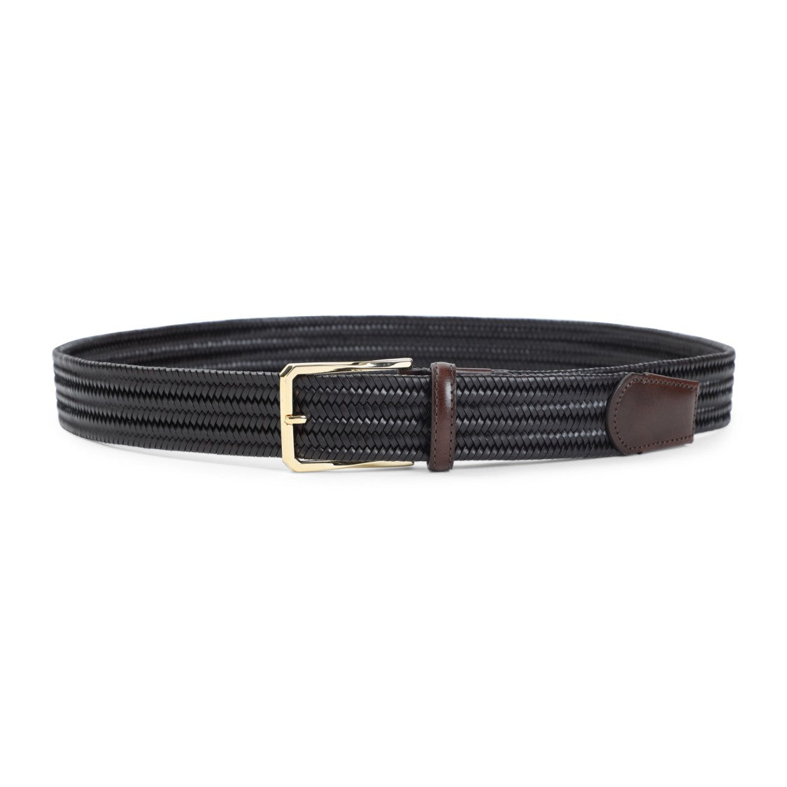 Canali Textured Woven Belt With Polished Buckle