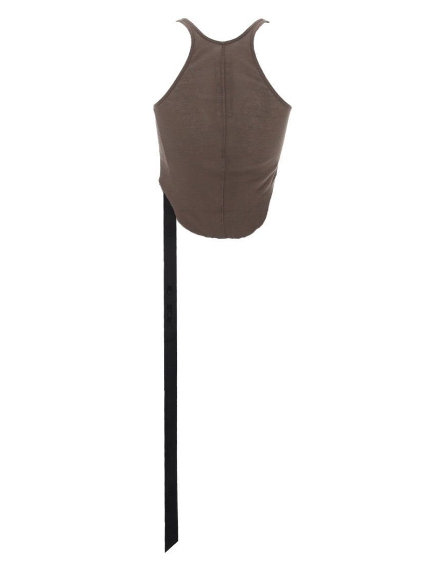 Drkshdw By Rick Owens Neutrals Fitted Cropped Cotton Tank Top