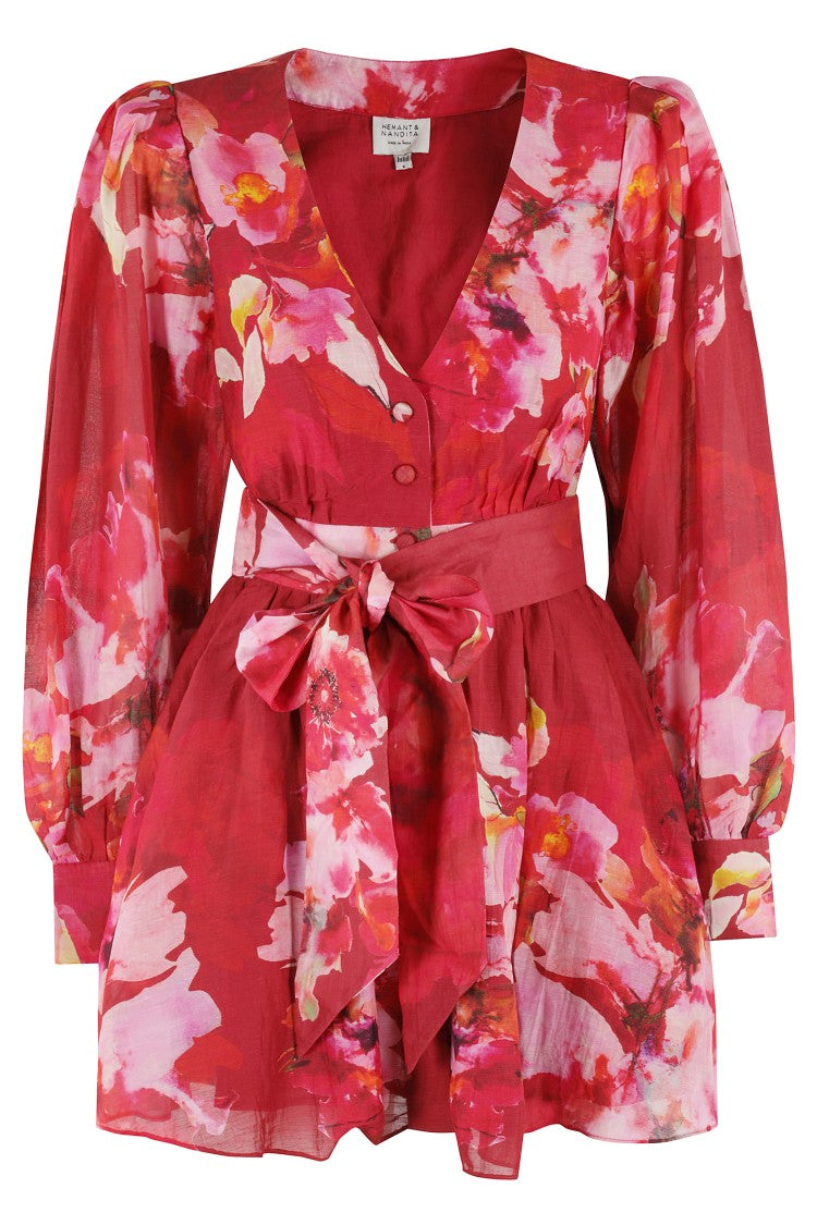 Hemant & Nandita Short Dress With Tie Up Belt