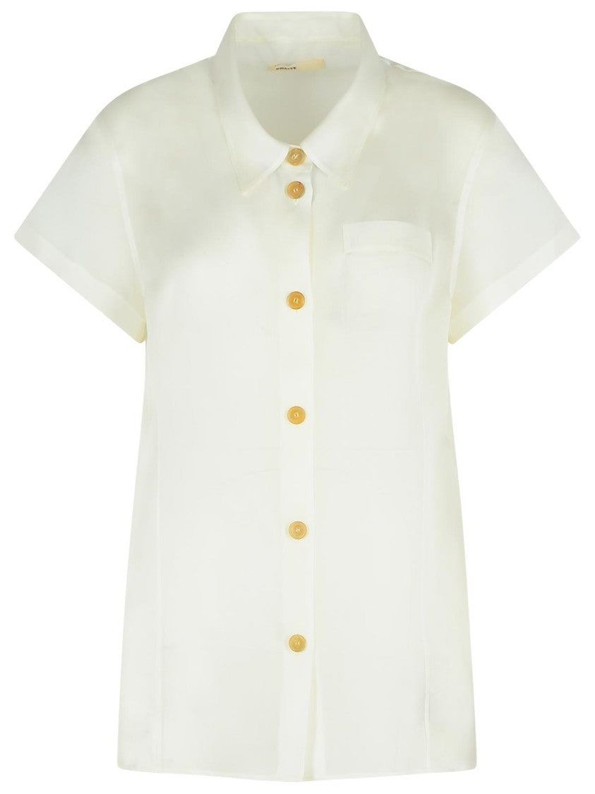 Khaite Keefe' White Silk Shirt