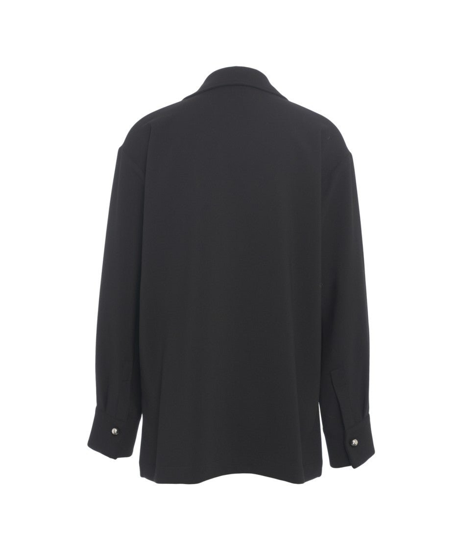 Ottod'ame Relaxed Fit Oversized Blouse With Distinctive Collar