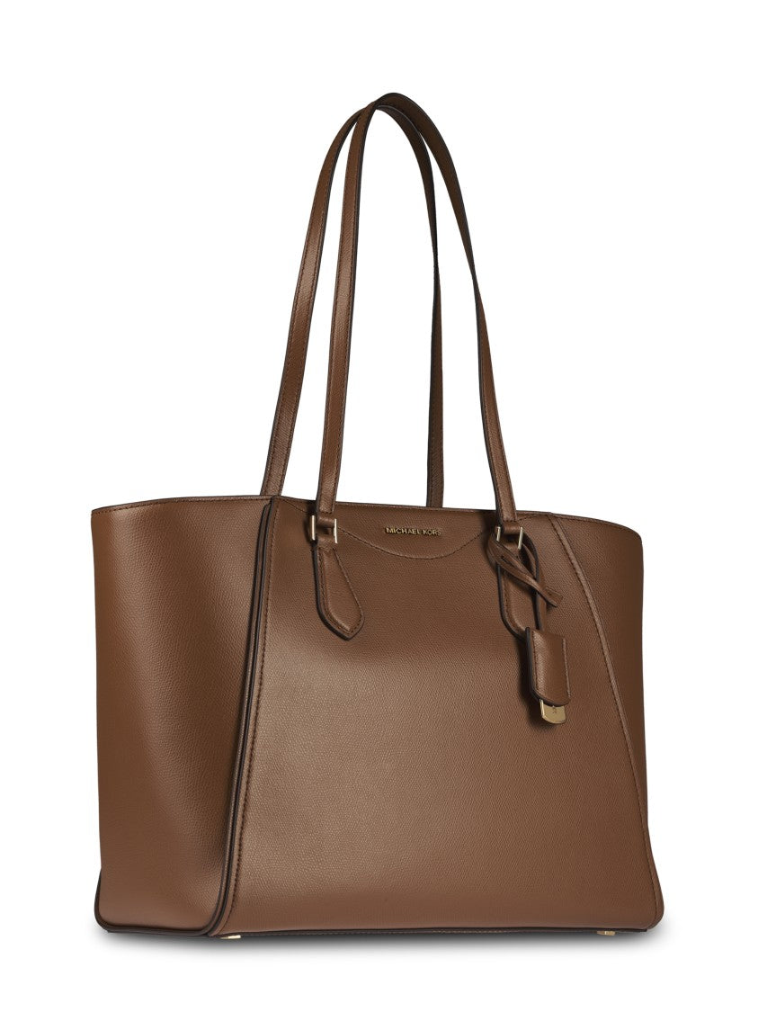 Michael Kors Structured Brown Leather Tote Bag