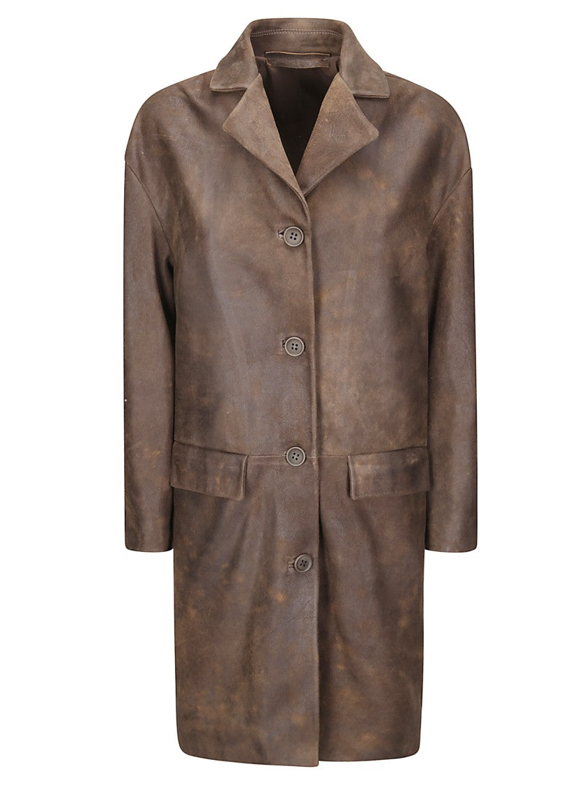 Salvatore Santoro Structured Sheepskin Leather Coat
