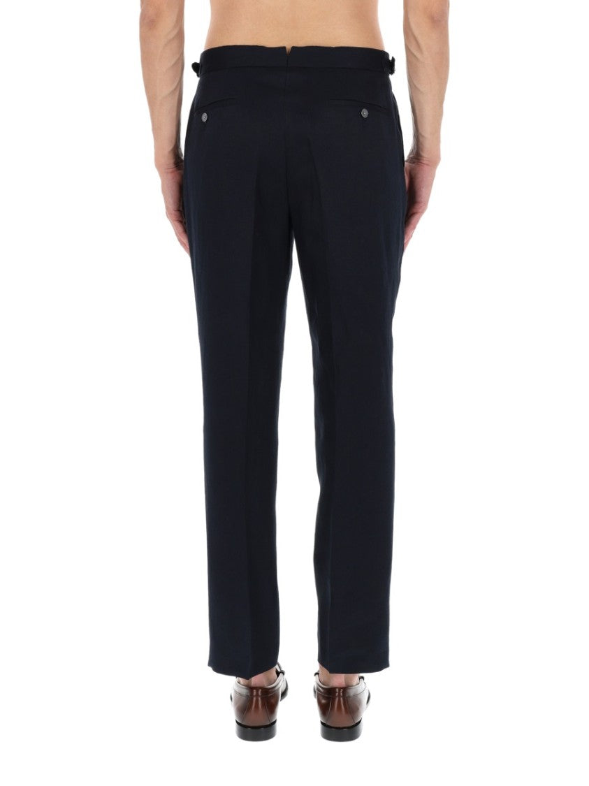 Boss Relaxed Fit Pleated Linen Pants