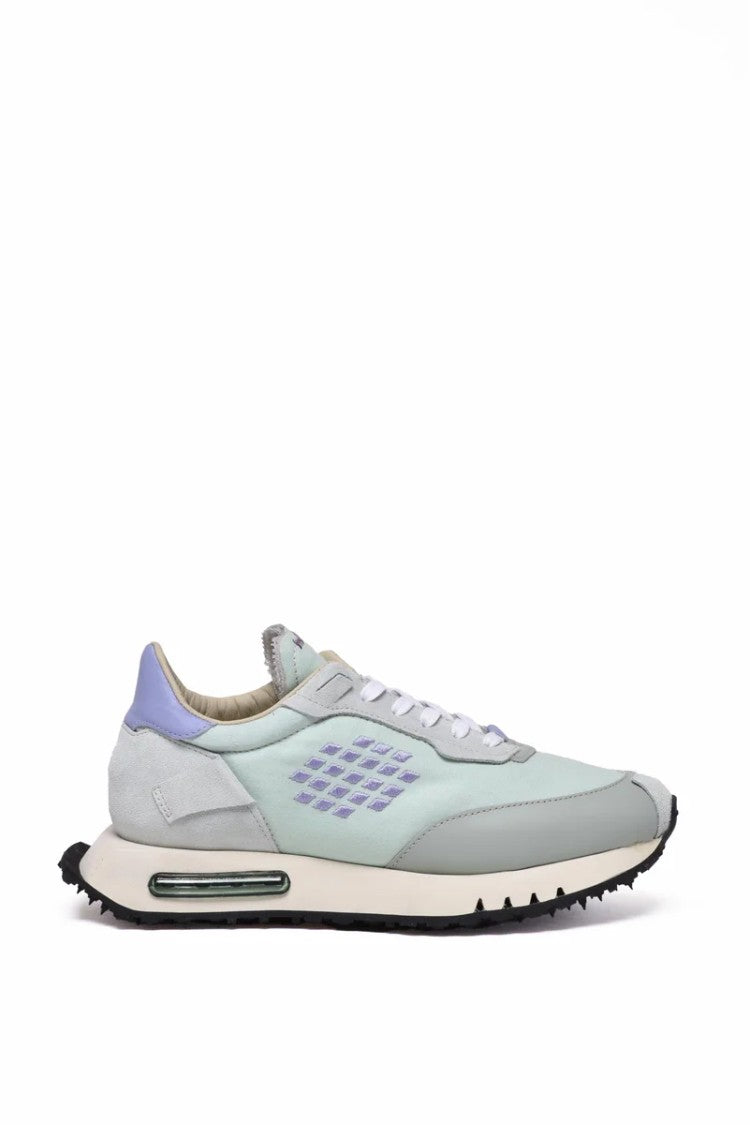 Be Positive Leather/Polyester Sneakers - Aqua