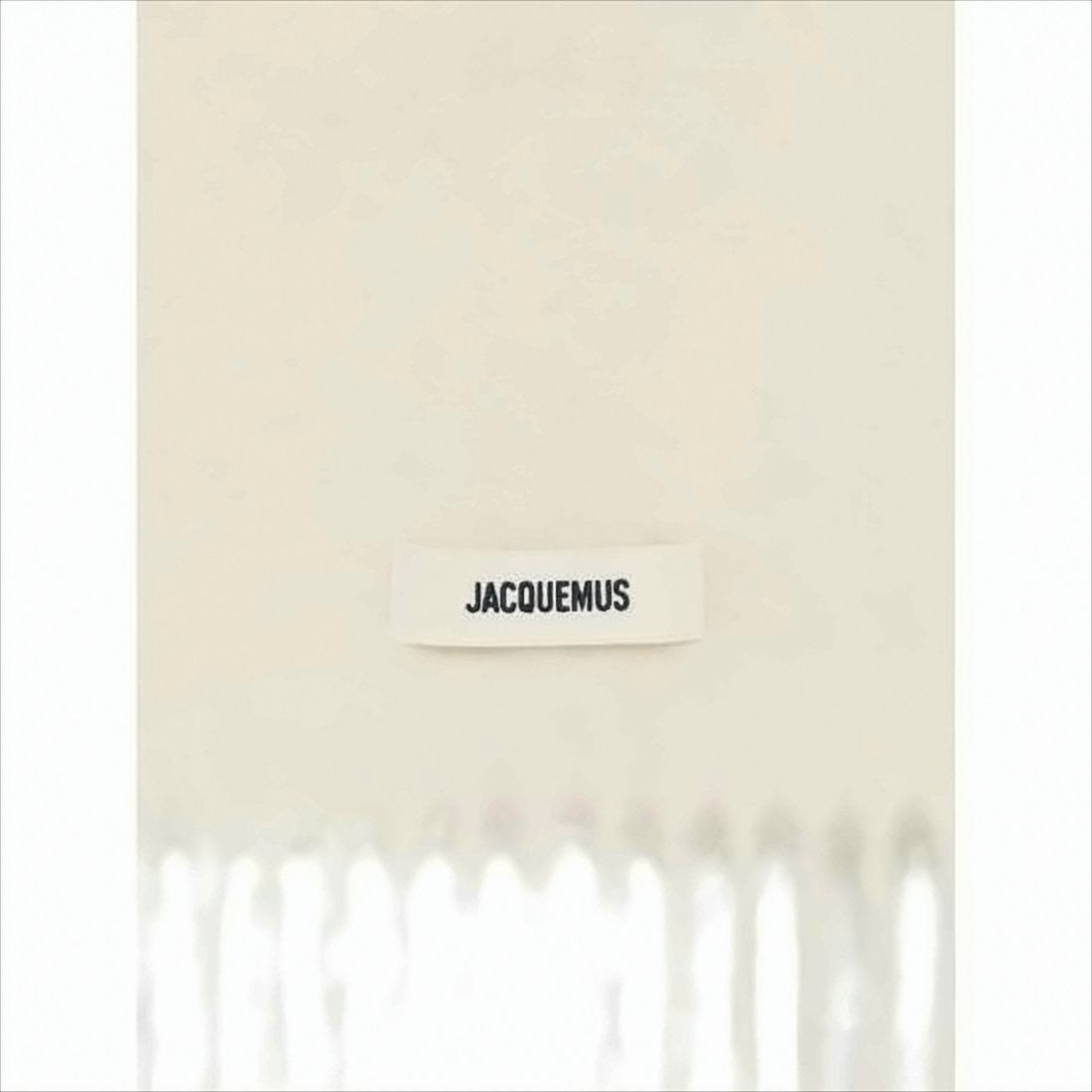 Jacquemus Fringed Off-White Scarf In Plush Blend