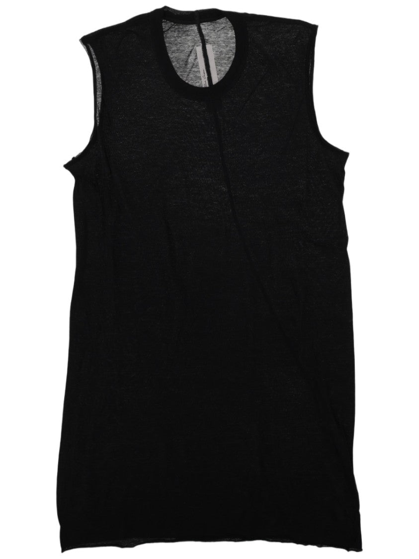 Rick Owens Basic Sleeveless Raw Edge Cotton Top