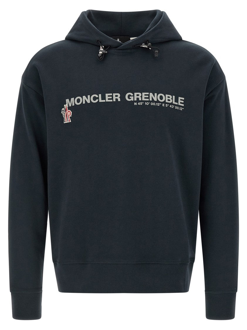 Moncler Grenoble Cotton Jersey Hoodie With Front Print