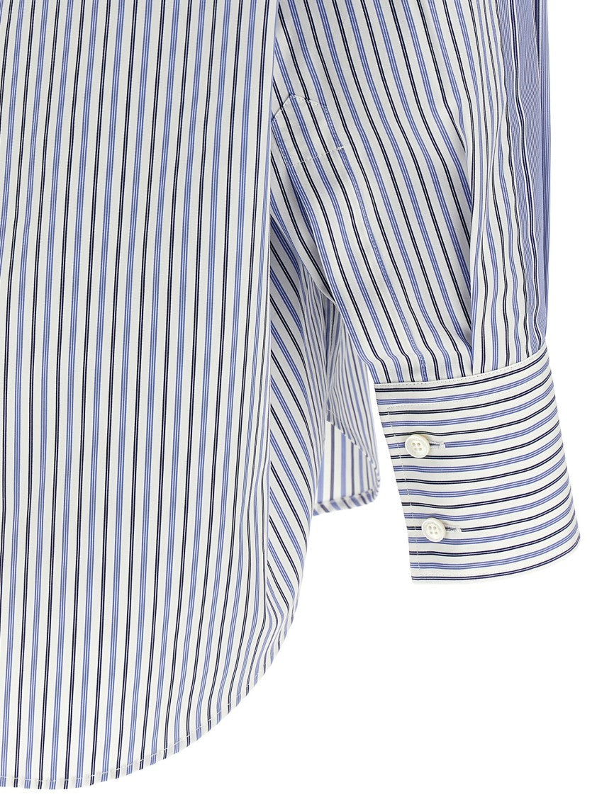 Stella Mccartney Multi-Striped Oxford Cotton Shirt With Embroidered Logo
